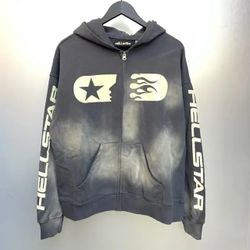 Hellstar Hoodie Chrome Pill Hearts Gallery Zip Up Hooded Small S Medium M Large L XL