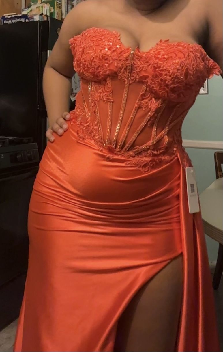 (USED) Burnt Orange Prom Dress