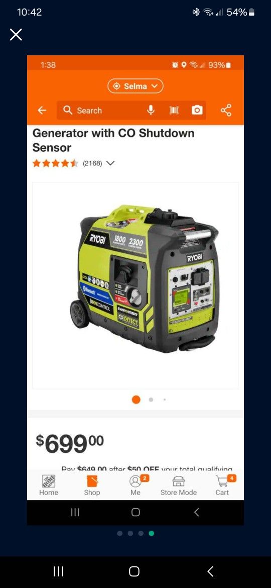Ryobi Generator $350 Firm No Less