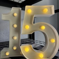 15th Birthday Decoration Light Up Numbers
