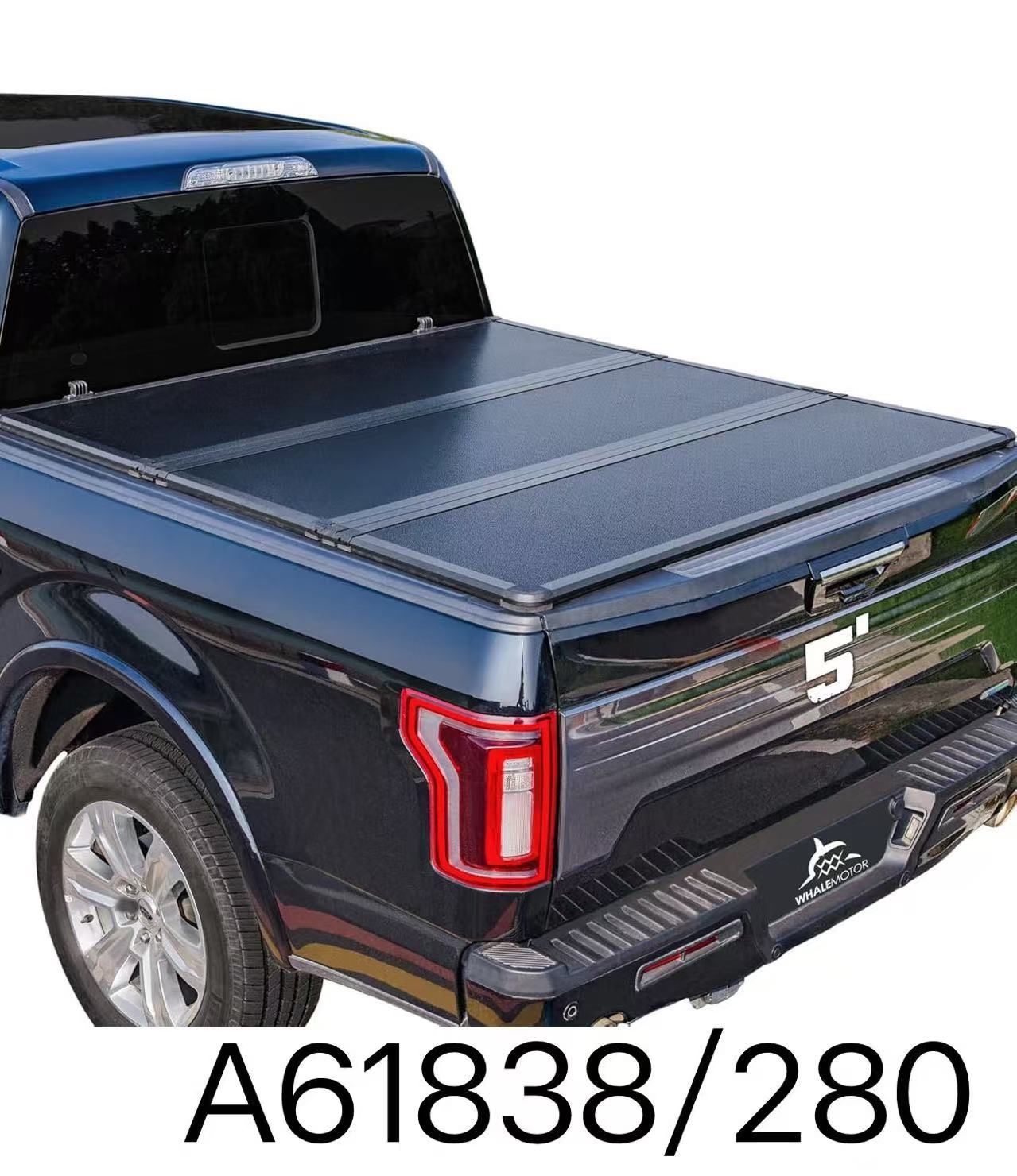 Hard Folding Truck Bed Tonneau Cover Compatible with Toyota Tacoma 2016-2025 5 ft Short Box w/or w/o Deck Rail System, Tri Fold Style