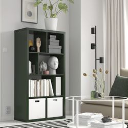 Dark Green Shelf Units x2