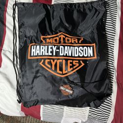 Harley Davidson Drawstring Backpack & Blanket
