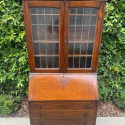 Vintage UK Imported Edwardian Style Bureau Bookcase/Secretary Desk