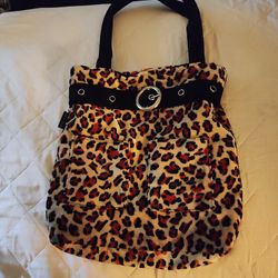 Y2K Leopard Print Bag With Buckle