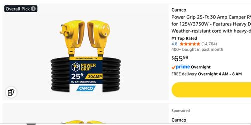 Camco 25’ 30 Amp Cord