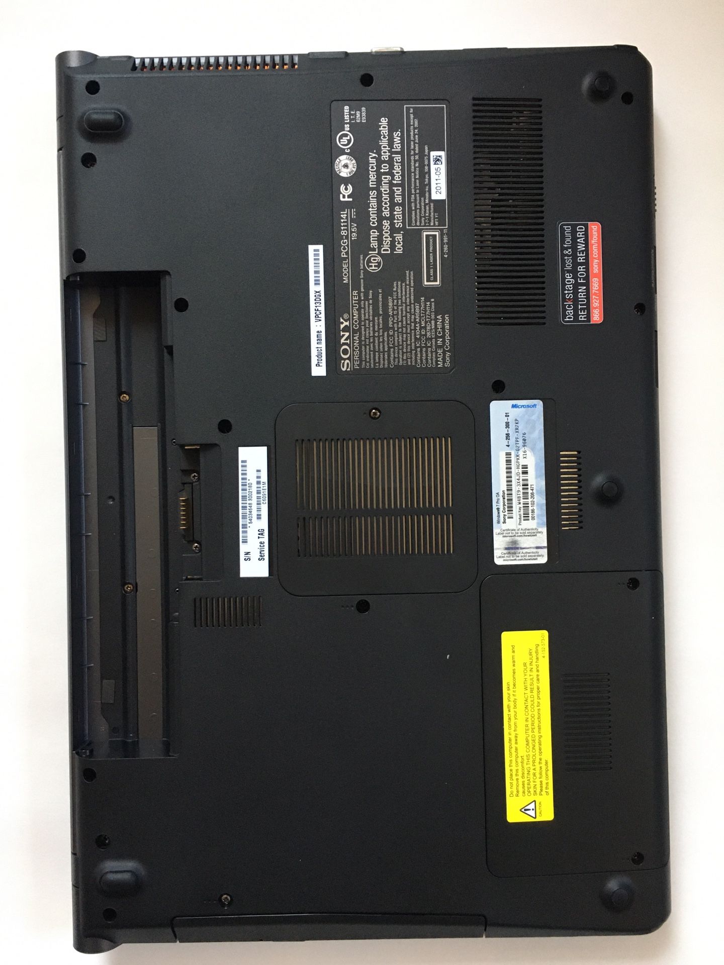 Sony VIAO Laptop, 16.4” Screen, i7 Core, 320GB HDD, 4GB RAM, Windows 10 Pro, SN#54034648 3002180 (New, Open Box)