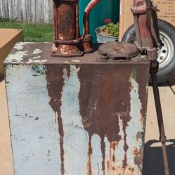 Oil Storage And Dispensing Lubester. 2 Pumps Stainer, Measuring Dip Stick
