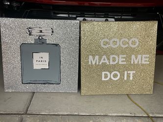 Chanel Glitter Wall Art on Canvas