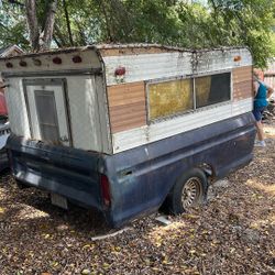 Small  Pull Camper Old Ford Truck Bed