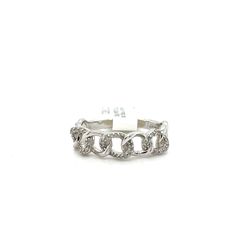 14kt White Gold Cuban Diamond Ring .12ctw Size 7 3.30grams 153814 4