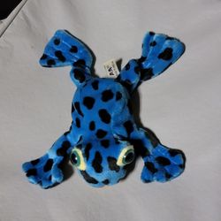 Beanie Plush Frog  (Blue w/ Black Spots)