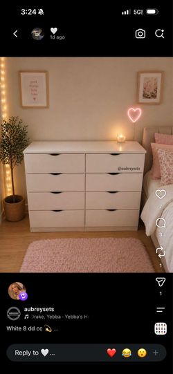 White 8 drawer dresser