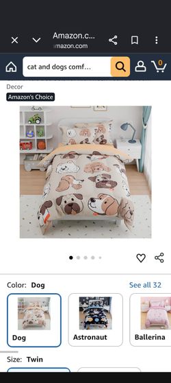 Cat and dog twin comforter set