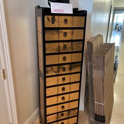 Beautiful Asian-inspired apothecary chest - 18” x 14” x 59” - Excellent Condition - Retail: $1250
