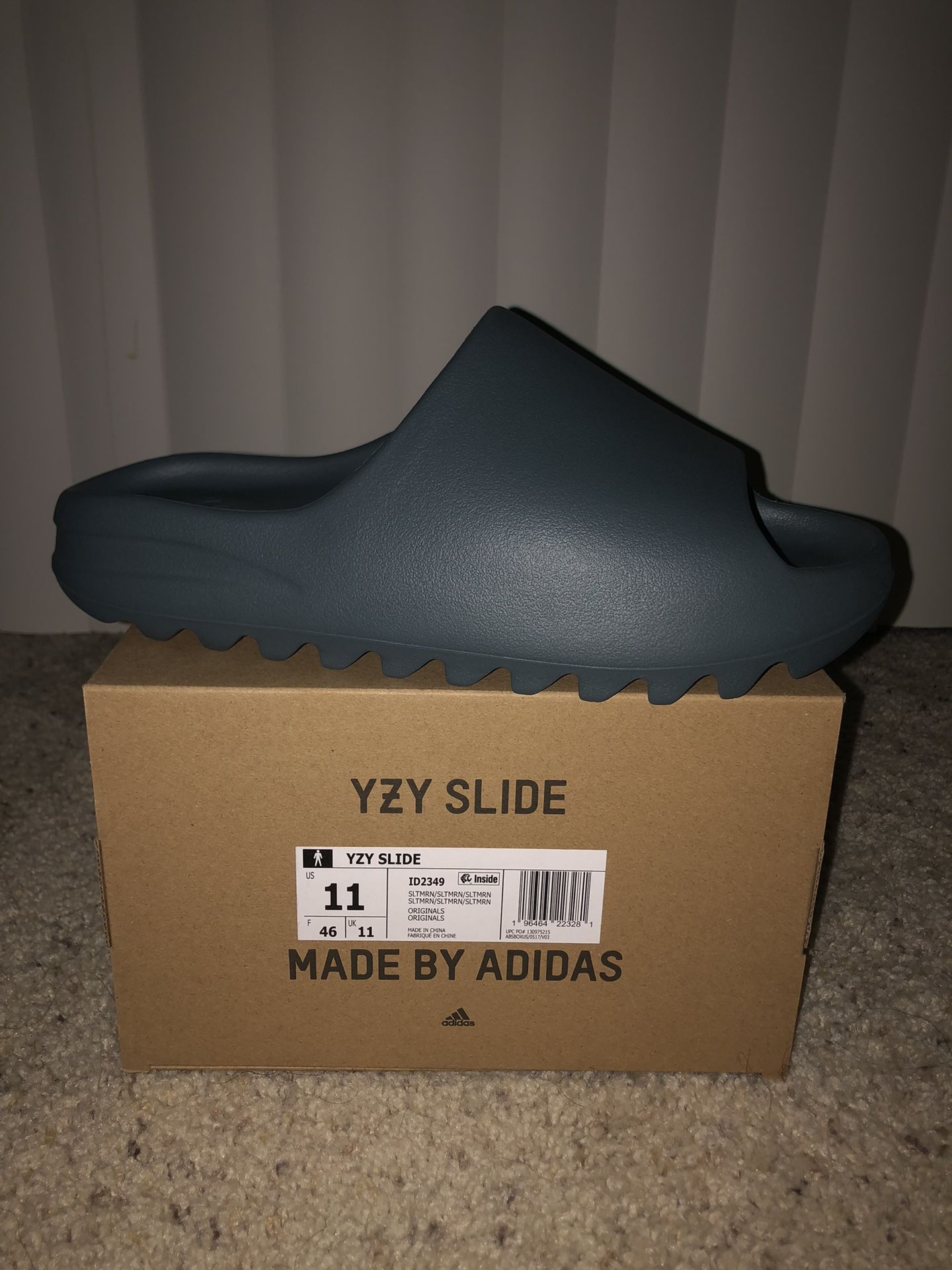 Yeezy Slides- Marine Slate NEW with Box Available online & in store now! Brand New Yeezy Slides in  main image 2