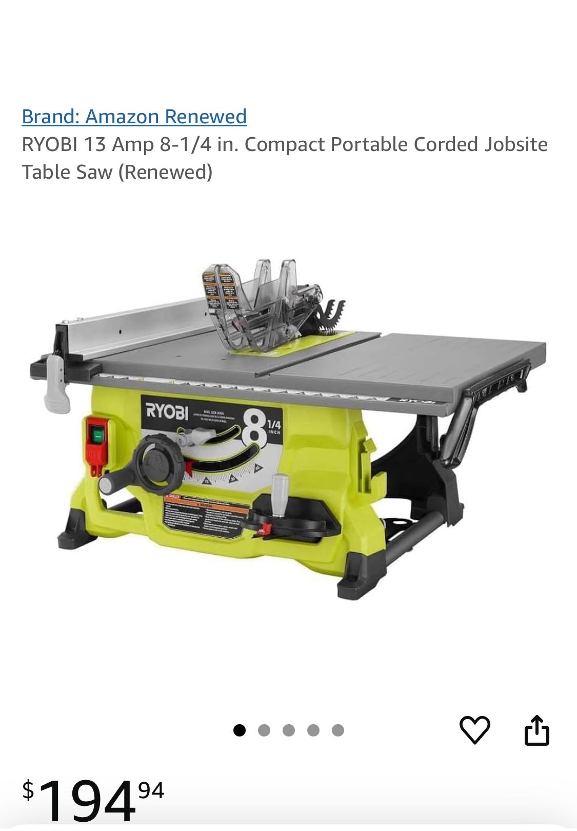 Table Corded Saw Used