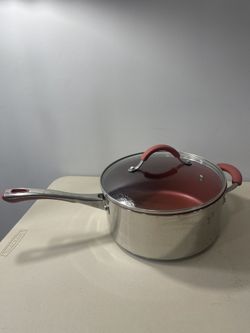 5 Qt Stainless Steel 18/10 Pot Pan with Lid Nonstick QVC Cook’s Essentials
