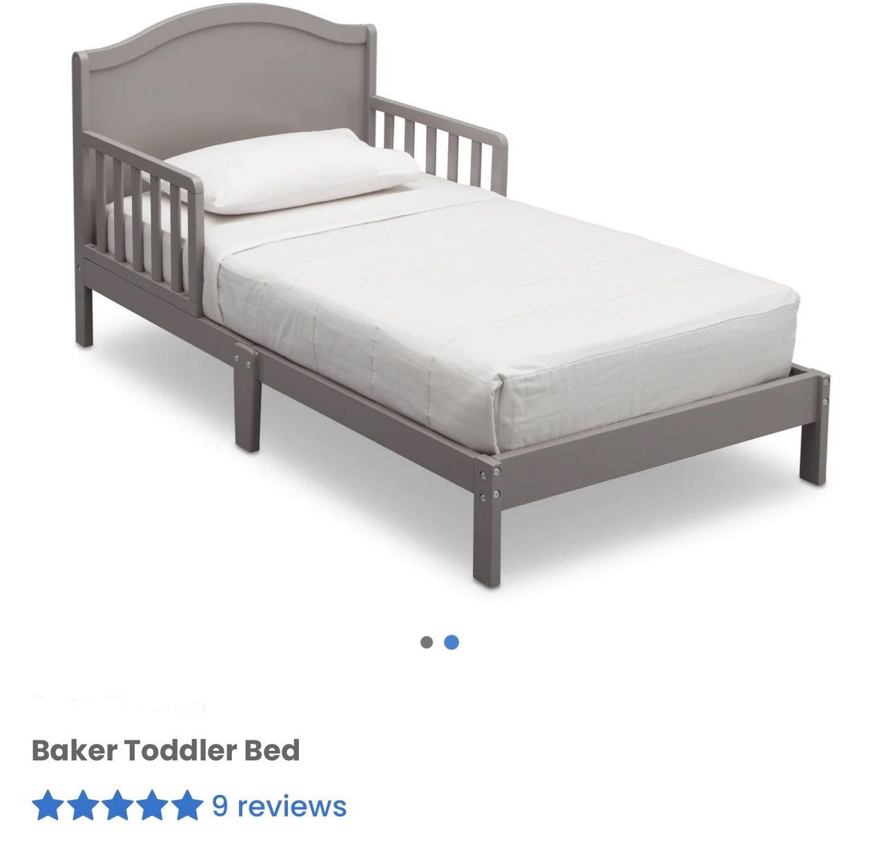 New Baker Toddler Bed / Grey Wood Toddler Bed (Mattress Not Included)