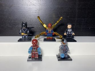Spider Man Batman Superman Flash Cyborg Lego Mini Figures