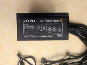 Apevia Prestige Series 850W Gaming PSU – 80+ Gold Certified, ATX 3.0 & PCIe 5.0 Ready (ATX-PR850W) PSU Power supply