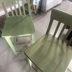 2 Barstools Wooden 