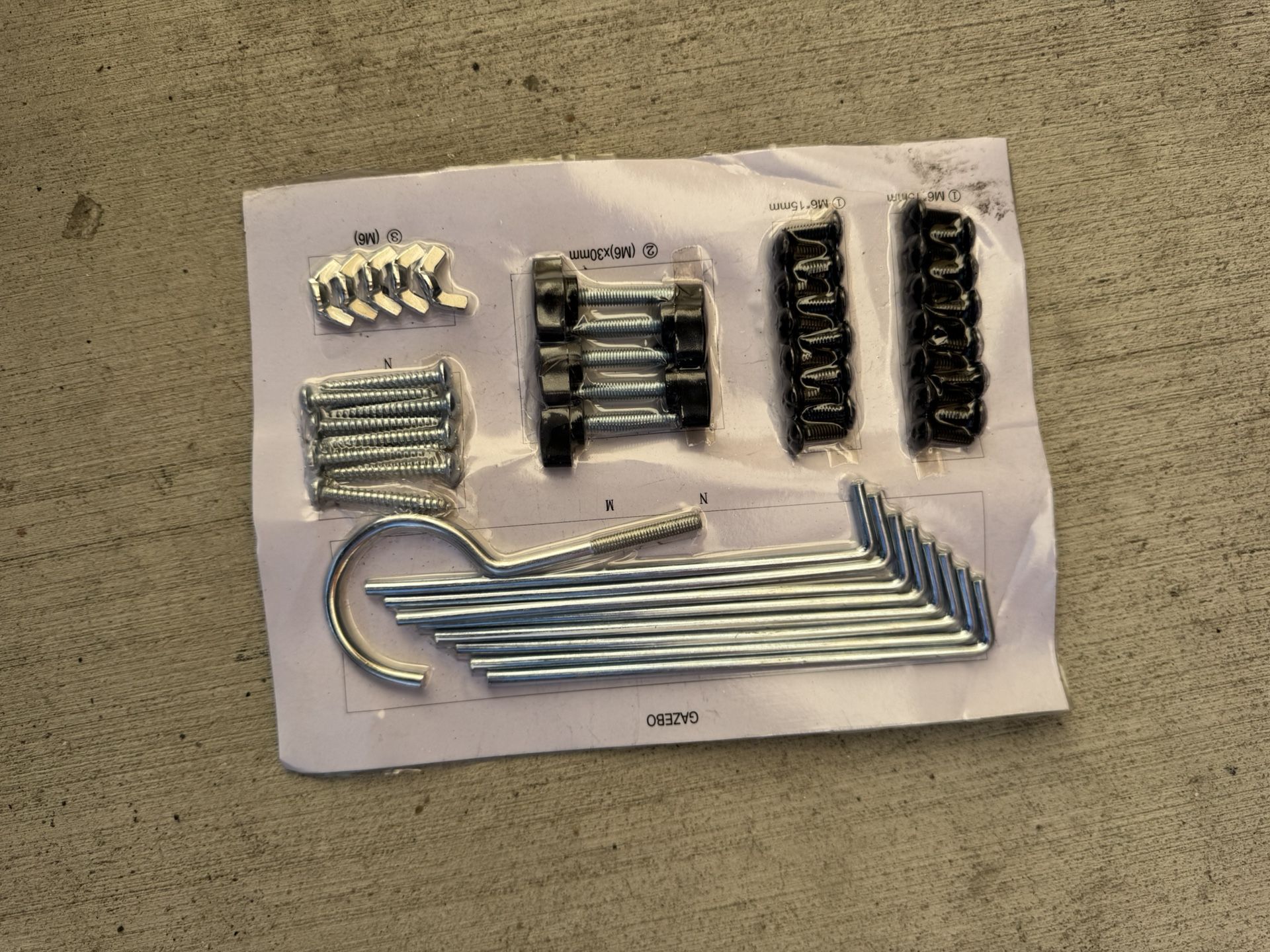 Allen Wrench Set For Gazebo