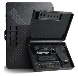 Gun Safe Alternative,Portable Gun Case Handgun Lock Box Quick Access Pistol Safe Small Handgun Storage with TSA Padlock,Instant Access Gun Box for Bed