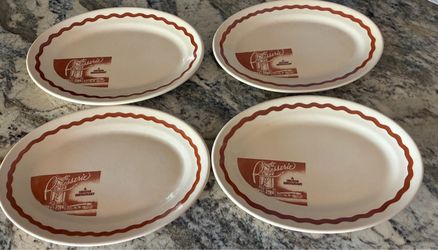 Vintage Oval Restaurant Ware Dinner Plates