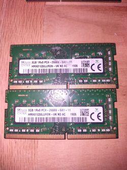 Sk hynix 8gb 1rx8 pc4 2666v  laptop RAM