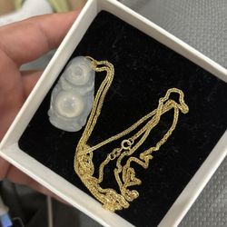 925 Franco Chain With Jade Buddha Pendant 