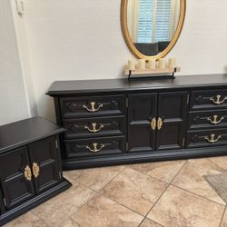 Henredon Wood Dresser& End Table