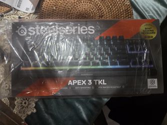 SteelSeries Apex 3 TKL RGB Gaming Keyboard – Tenkeyless Compact Form Factor - 8-Zone RGB Illumination – IP32 Water & Dust Resistant – Whisper Quiet
