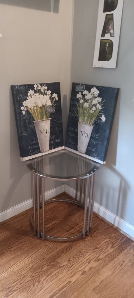 Kathryn White Curated Collection Art, "White Narcissus Tulips No. 3, No. 4 Set(2) Wall Decor