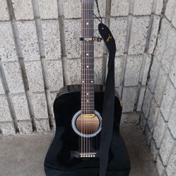 Acoustic Guitar ( Fender Squire) Black Used