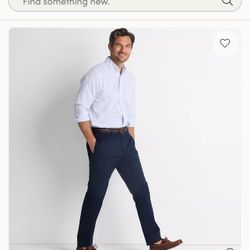 Lands’ End Men’s Navy Non-Iron Chino Pants- New! Unopened!