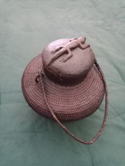 Vintage Woven Basket W/ Lid