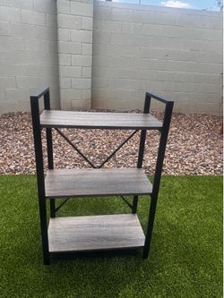 Wood grey bookshelf