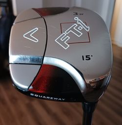 Golf Club Right-Handed Callaway FT-i SQUAREWAY 3 Fairway Wood Fujikura Stiff-Flex with Headcover EXCELLLENT CONDITION