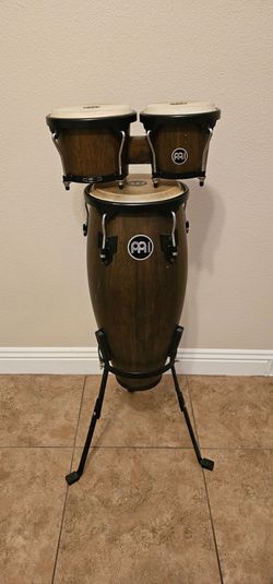 Conga and bongos set with conga stand