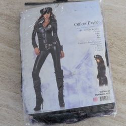 Officer Payne Police Catsuit Women's Costume With Badge, Belt And Hat Size Large