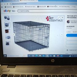 Pet Crate 26" H X 24" W X 36" D Medium, Black Steel By Pet Essentials 6109PG
