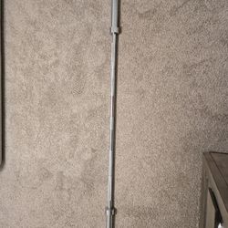 45 lb 7' Olympic chrome bar with two spring clips