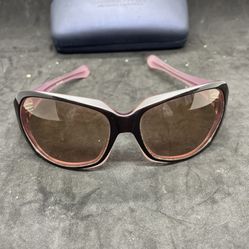 Womens Vintage Oakley Script 12-712 Pink Suede G40 Black Gradient Lens 62 16