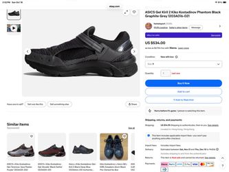 ASICS Gel Kiril 2 Kiko Kostadinov Phantom Black Graphite Grey