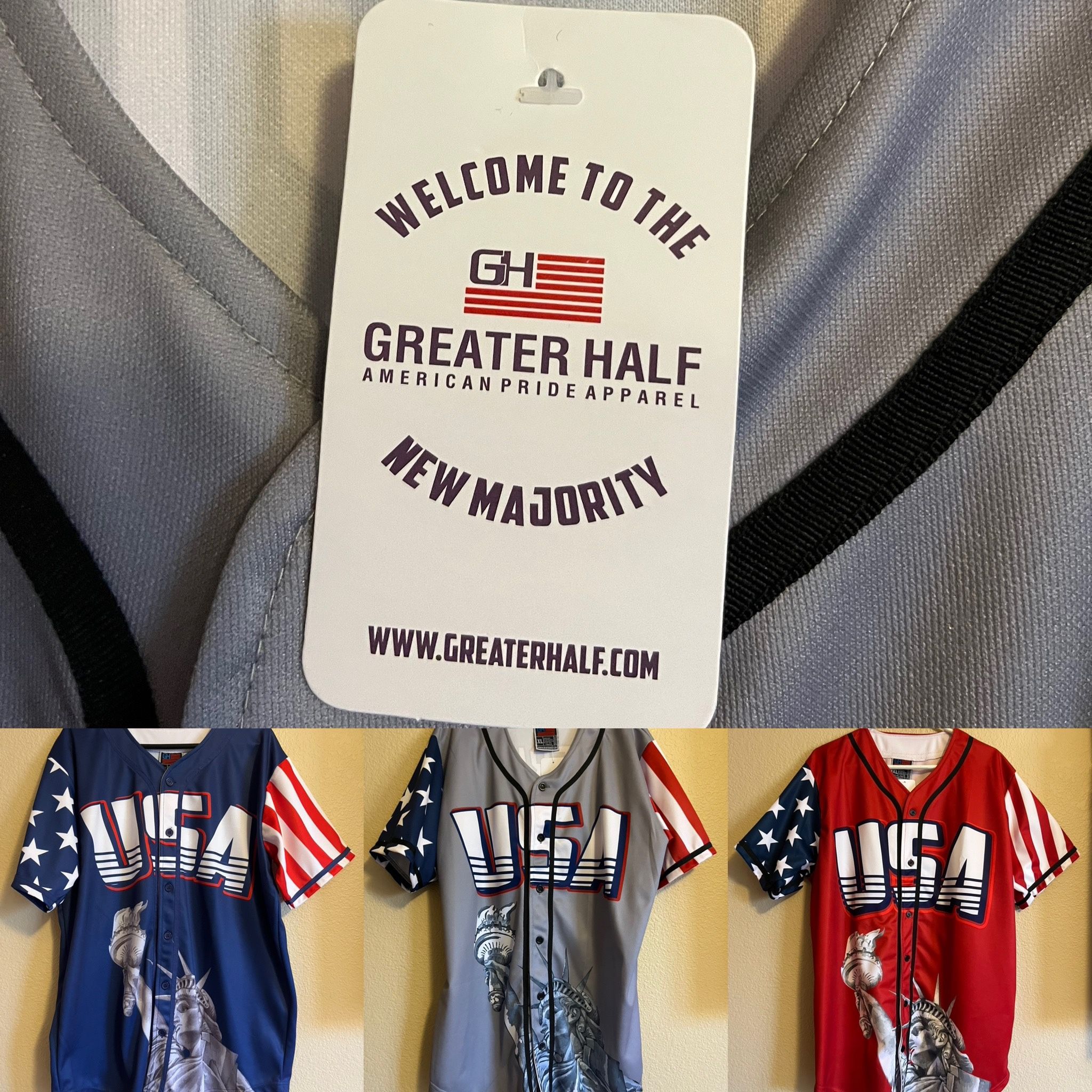 USA Patriotic baseball Jersey (pick a color) XL