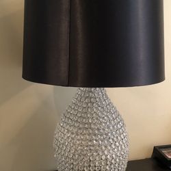 Pier 1 Crystal Lamp With  Black Shade 