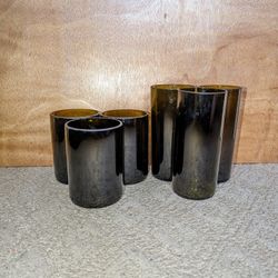 Green Wine Bottle Drinking Glasses Set Of 6