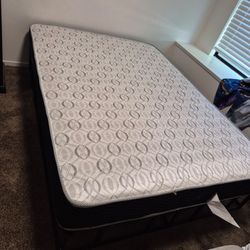 Full Size Bed with Black  Bed Frame