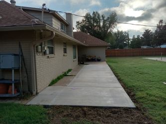 Metal Patio and Concrete slab
